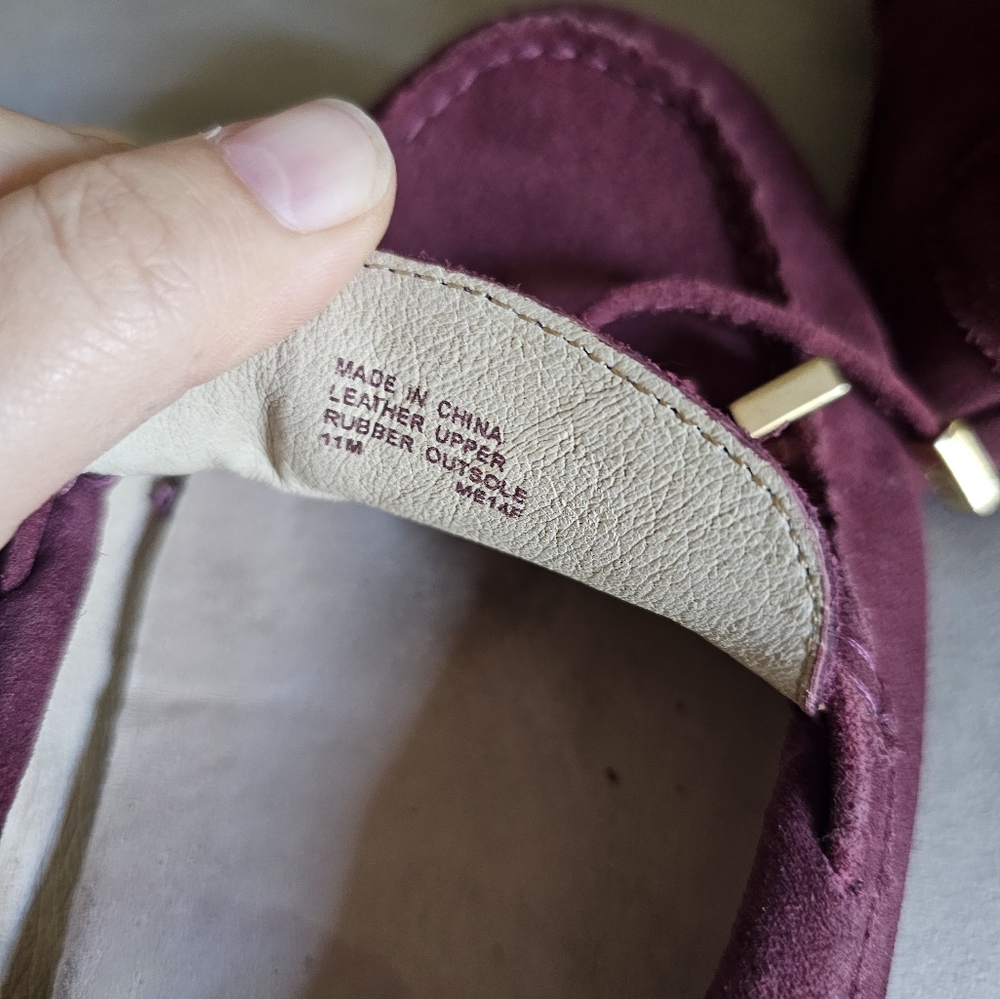 Michael‎ Kors suede burgundy moccasins/loafers size 11 - Picture 8 of 10
